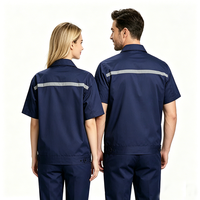 Ensemble de vêtements de travail en coton d'été, fin, respirant, à séchage rapide, absorbant la transpiration, uniforme de travail avec bandes réfléchissantes, personnalisé, unisexe, pour la construction
