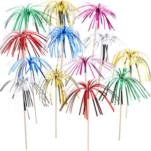 Adornos para Cupcakes de 9 Pulgadas, con Lentejuelas Brillantes, Diseño de Fuegos Artificiales, Palillos Decorativos para Cupcakes, para Navidad, Baby Shower, Fiestas de <span class=keywords><strong>Cumpleaños</strong></span> - Product Image 1