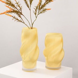 Estilo moderno Medieval Estilo <span class=keywords><strong>Fenton</strong></span> Mesa Decoración del hogar Botón creativo Patrón Jarrón de vidrio vertical Color caramelo de gama alta - Product Image 2