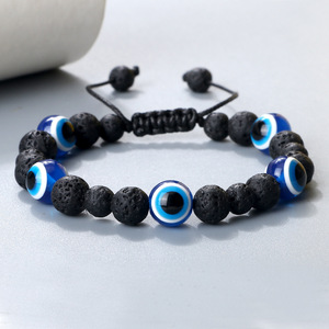 Nuovo Braccialetto con Occhio del Diavolo in Pietra Naturale Curativa, Bracciale Regolabile in Occhio di <span class=keywords><strong>Tigre</strong></span> Naturale con <span class=keywords><strong>Occhi</strong></span> Blu e Corda Intrecciata - Product Image 4
