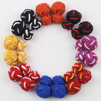 Boutons de manchette pour hommes mode hommes chemise boutons de manchette commerce couleurs mélangées bricolage tressé deux tailles fil boucle bouton de manchette