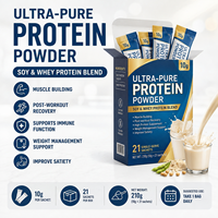 Sobres de Proteína OEM/ODM, Mezcla de Soya y Suero, Suplemento Nutricional Alto en Proteínas, 10g x 21 Sobres