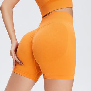 Pantaloncini da Yoga per motociclisti senza cuciture a vita alta da donna per il controllo della pancia e il sollevamento del sedere per l'allenamento da palestra traspirante-all'ingrosso - Product Image 4