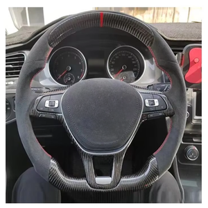 Rueda de estilo deportivo para Volkswagen Golf 7,5 <span class=keywords><strong>GTI</strong></span> MK7 <span class=keywords><strong>Polo</strong></span> GTS GTD GTE R Passat CC R-Line Volante de fibra de carbono - Product Image 2