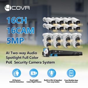 Système de caméra de sécurité PoE 16 canaux 5MP 4COVR 16 pièces avec disque dur 4 To, lumière hybride IA, couleur intégrale et audio bidirectionnel <span class=keywords><strong>pour</strong></span> la <span class=keywords><strong>surveillance</strong></span> à domicile et des magasins - Product Image 2