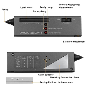 Compact Diamond Tester Pen Verbesserte Edelstein-Auswahl LED-Anzeige Genaues Werkzeug mit hoher Genauigkeit für Schmuck Anfänger Experte Schwarz - Product Image 6