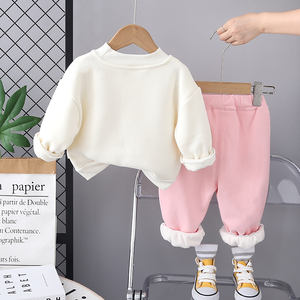 2025 <strong>New</strong> Girls' Casual 2-Piece Winter Set Long Sleeve Hoodie with Bow and Pants Cute <strong>Outfit</strong> for 8-<strong>Year</strong>-Old <strong>Baby</strong> Girls - Product Image 3