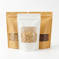 Sachet Doypack en Papier Kraft Qualité Alimentaire, Impression Personnalisée, Scellé, pour Fruits Secs, Céréales, Snacks, Biscuits, Vente en Gros
