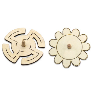 Wooden Spinning Top <b>Diy</b> <b>Kit</b> Geometric Shape Manual Control For Kids Science Education Toy 2 Piece Package - Product Image 1