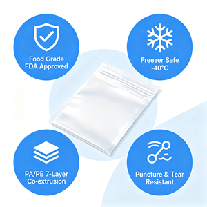 Transparent <b>Vacuum</b> <b>Bag</b> Roll Food Grade PE Packaging Pouch Heat Seal Microwaveable for Meat Cheese Salad - Product Image 4
