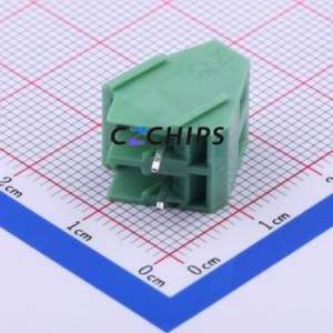DB103-5.0-2P-GN-S Screw Terminal Block Through hole Component (THT),P=5mm Connector 1x2P 5mm Green Through Hole - Product Image 2