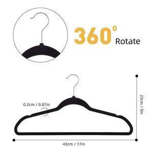 Perchas de Terciopelo al por Mayor, Antideslizantes, Duraderas, Ahorran Espacio, Aterciopeladas, Negras Premium <span class=keywords><strong>para</strong></span> Trajes, <span class=keywords><strong>Ropa</strong></span>, Armario, Lavandería, Resistentes - Product Image 2