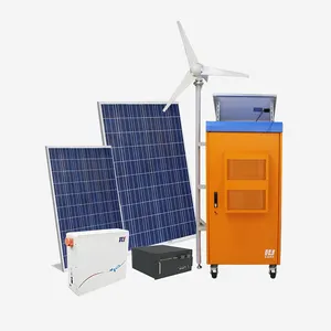 Lai gió và năng lượng mặt trời hệ thống năng lượng mặt trời Powered Máy phát điện gió 5KW 10KW năng lượng Hệ thống lưu trữ