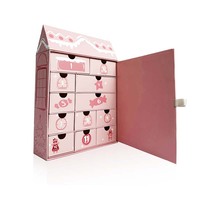 Calendrier de l'Avent Personnalisé 12 Jours, Réutilisable, Unique, en Forme de Maison, Emballage Cadeau, Boîte Mystère de Compte à Rebours de Noël