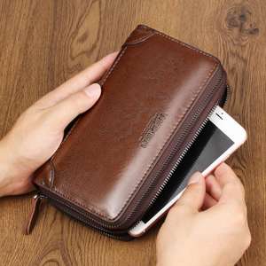 <span class=keywords><strong>Portafoglio</strong></span> da <span class=keywords><strong>Uomo</strong></span> Portatile di Grande Capacità con 12 Slot per Carte, <span class=keywords><strong>Cerniera</strong></span> Lunga, Multifunzionale, in Pelle PU, di Tendenza con LOGO Personalizzato - Product Image 3