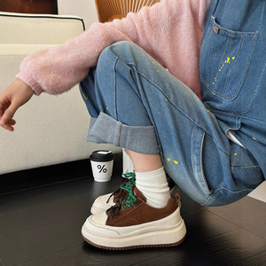 2026 New Style Thick-soled White Sneakers - Perfect <b>for</b> <b>Women</b>, Classic Retro Soft-Tread Comfortable Leisure Sports Shoes - Product Image 5