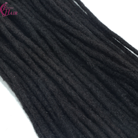 Extensions de dreadlocks en cheveux naturels pour hommes/femmes, 6-20 pouces, extensions de dreadlocks noires naturelles