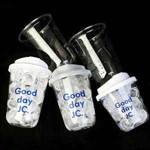 Vasos Desechables de Plástico PET con Logotipo Personalizado, Reutilizables para Té, Cerveza, Jugo, Café, Bebidas Frías, Vasos para Llevar con Tapa para Batidos - Product Image 1