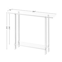 Table d'entrée moderne transparente en acrylique avec étagère latérale, design pliable écologique pour hôtel, salon, mobilier commercial