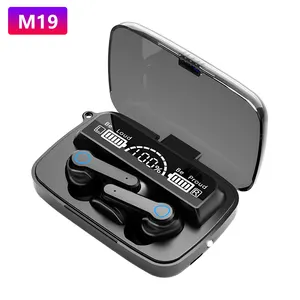 M19耳塞TWS耳机智能触摸控制无线蓝牙5.1耳机防水带麦克风的发光二极管显示屏