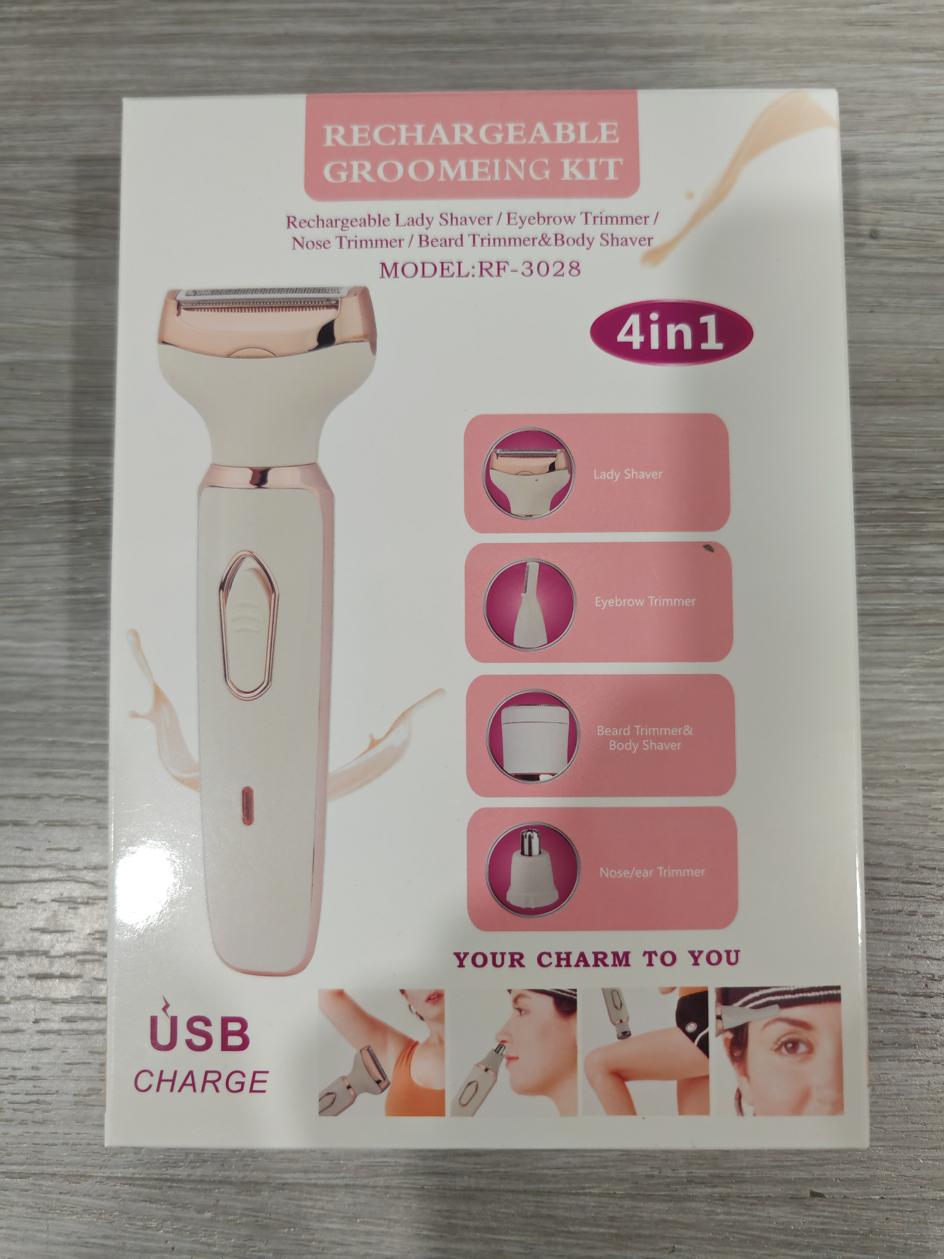 Juego de afeitadoras corporales para mujer, recortadora de pelo portátil  recargable sin dolor, maquinilla de afeitar eléctrica en para nariz,