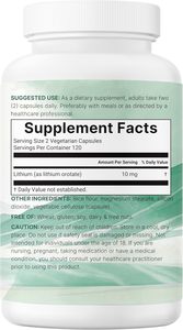 Orotato di Litio 10mg in Capsule Vegetali, Supporto Immunitario per Adulti, Equilibrio Quotidiano, Salute Generale, <span class=keywords><strong>Invecchiamento</strong></span>, Supporto Emotivo e <span class=keywords><strong>Cerebrale</strong></span> - Product Image 4