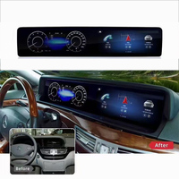 Autoradio Android à double écran de 12,3 pouces, Carplay, navigation GPS, écran LCD numérique pour Mercedes-Benz Classe S 2006-2013 W221 MP3