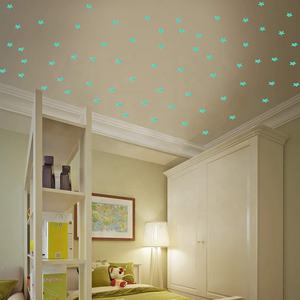 50 pièces d'autocollants muraux en étoiles 3D lumineuses qui brillent dans le noir pour les chambres d'enfants, les chambres de bébé, le <span class=keywords><strong>plafond</strong></span>, la décoration de la maison, autocollants d'étoiles fluorescents - Product Image 4