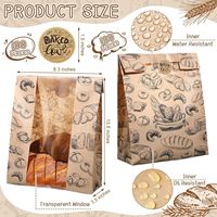 Sacs d'emballage pour pain au levain en papier kraft biodégradable, écologiques, durables, faits à la main, avec fenêtre et étiquette, résistants à l'humidité et à la chaleur