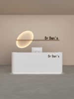 Bureau d'accueil minimaliste en bois au design moderne avec rangement pour salon de beauté, magasin de vêtements, bureau - Petit bureau d'entreprise finition laquée