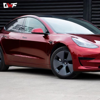 Auto-adhésif PET Liquid metal dragon's blood redCar Wrap Vinyl Satin Air Bubble Free Auto Film Color Changing Vinyl Car Wrap