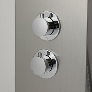Thermostatic Shower Head <b>Set</b> <b>Square</b> Rain Shower 3.5-4.9 Gpm Single Handle Ceramic Valve Faucet With Massage Led Light - Product Image 3