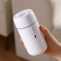 Nouveau style 2 en 1 : Humidificateur et diffuseur d'arômes ultrasonique pour voiture, effet flamme 3D miniature avec veilleuse LED 7 couleurs