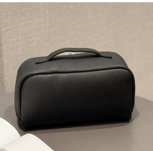Grande trousse à maquillage en cuir PU, résistante à l'eau, souple, portable, pochette de rangement cosmétique, organiseur de voyage, étui personnalisé avec logo - Product Image 6