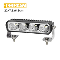Barre lumineuse LED 12-60V 80W à une rangée, faisceau spot et large, pour conduite tout-terrain, antibrouillard, étanche IP67 pour camion, SUV, tracteur, voiture