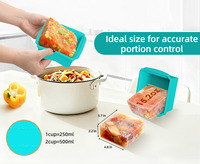 Contenants de congélation réutilisables en silicone avec couvercle hermétique, 2 compartiments, 350 ml et 500 ml, pour soupes, sauces et aliments pour bébés