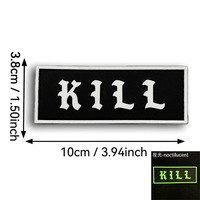 스팟 크리에이티브 직사각형 3D KILL 배지 훅앤루프 PVC 패치 암밴드 사기 증진 배지 전술 배낭 및 모자에 적합
