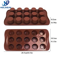Moule à chocolat rond en silicone de qualité alimentaire, écologique, 15 cavités, couleur personnalisée, résistant au four et au lave-vaisselle