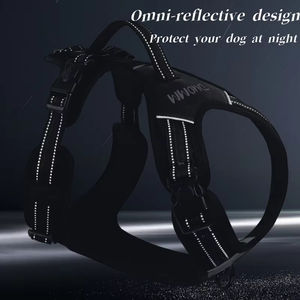 Large <b>Dog</b> Pet Harness Tactical Anti-Break Chest Strap with Reflective Nylon and Fiber Material Pet Supplies - Product Image 5