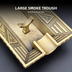 JH Luxury Metal Drop-resistant Large Diameter Cigar Ashtray Rectangle Single Cigar Holder Cigar Ashtray - Product Image 4