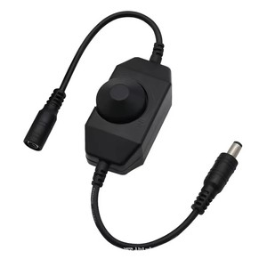 Led <b>Dimmer</b> Controller With Rotary Knob Dc Male Female Plug Single Color Light Brightness Adjustment Manual Switch Plastic Body - Product Image 1