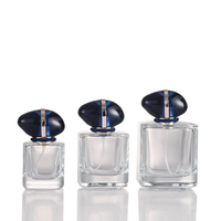 Botella de Perfume de Vidrio Recargable de 30 ml, Transparente, Vacía, con Pulverizador, Cuadrada, para Viaje, para Fragancias