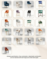 Tabouret de bar moderne, fabrication en usine, OEM ODM, pieds en titane noir, chaise de comptoir pour café, hôtel, restaurant