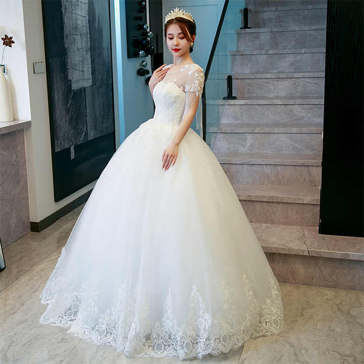 ivory lace top wedding