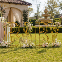 Support de lettres dorées en acier inoxydable pour décoration de toile de fond de baby shower, mariage et événements