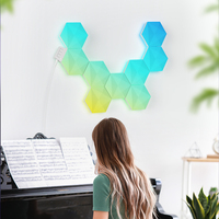 CL Lighting Proveedor de comercio electrónico Lámpara de pared extraíble inteligente creativa Quantum Modular Hexágono Geometría Empalme LED blanco Noche