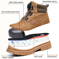 Nouvelles Chaussures de Sécurité Jogger OEM Anti-Rayures pour Hommes 2025, Embout en Acier, Imperméables, Doublure Fourrure, Daim et Toile, Idéales pour l'Hiver en Usine