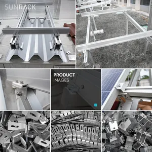 Sunrack 태양 지상 지붕 타일 태양광 방수 스틸 알루미늄 간이 침대 장착 시스템