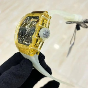 Nouvelle montre automatique mécanique squelettée à tourbillon pour homme, 42 mm, avec cristal saphir jaune, bracelet en caoutchouc 20 mm, qualité supérieure, best-seller (26e modèle) - Product Image 2