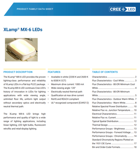 Crees xlamps MX-6 LED MX6AWT-A1-0000-000CB1 6500K 104lm 120องศา5050ด้านบนเรียบ SMD LED 4W - Product Image 2